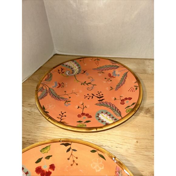 Set (4) Tracy Porter 9” Salad Plate Artesian Road Collection Hand Painted Orange - Picture 5 of 12